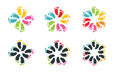 Children's Colorful Footprints Graphic Design. 
