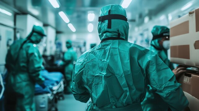 Healthcare professionals provide urgent assistance in a field hospital setting