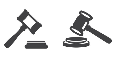 Professional Gavel Icons Silhouette Vector Illustration