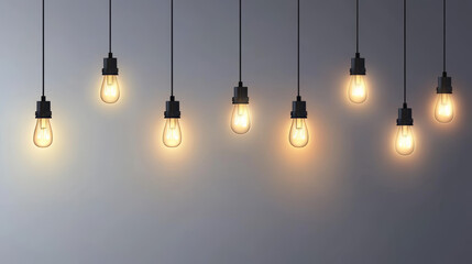 Set of ceiling lights isolated on a gray background. Lamps vector.