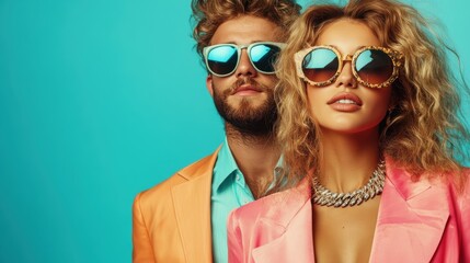 Groovy vibes with a stylish couple in retro 70s fashion