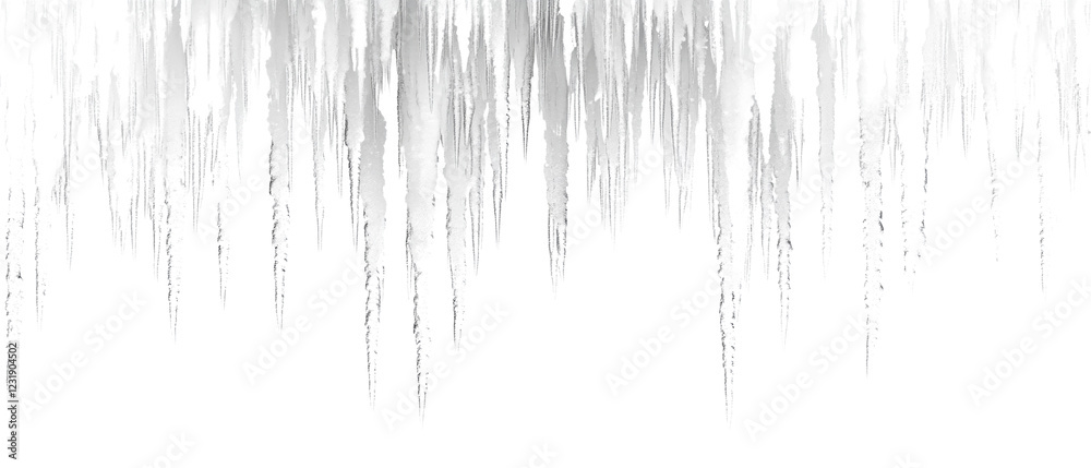 Poster a close-up image shows many icicles hanging against a black backdrop creating a stark visual contras
