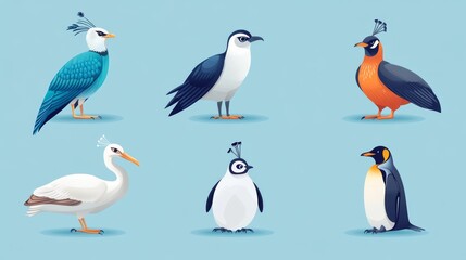 Obraz premium Illustrated birds and nature conservation a creative digital art viewpoint on environment