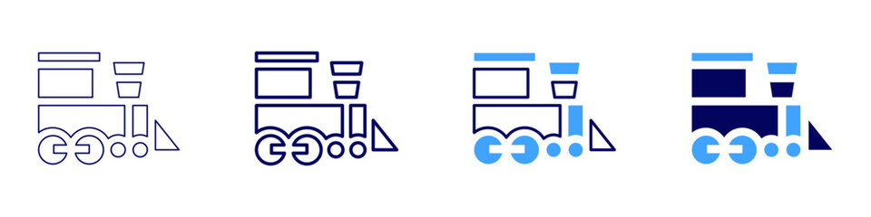 Train engineer icon in 4 different styles. Thin Line, Line, Bold, and Bold Line. Duotone style. Editable stroke