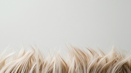 Obraz premium Blonde hair tips against a minimalist beige background, ideal for beauty or fashion concepts.