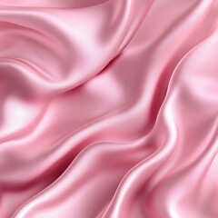 Obraz premium Pink silk satin background. Soft wavy folds on the fabric. Wedding, anniversary, valentine, love, tender, holiday, celebration, card. Beautiful pink abstract background with copy space for your design