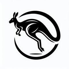 Fototapeta premium High-contrast kangaroo artwork highlighting energy and dynamic movement