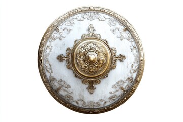 Obraz premium A golden shield with a lion emblem