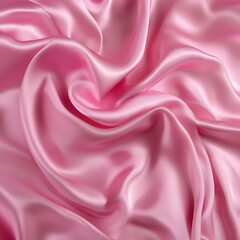 Obraz premium Pink silk satin background. Soft wavy folds on the fabric. Wedding, anniversary, valentine, love, tender, holiday, celebration, card. Beautiful pink abstract background with copy space for your design
