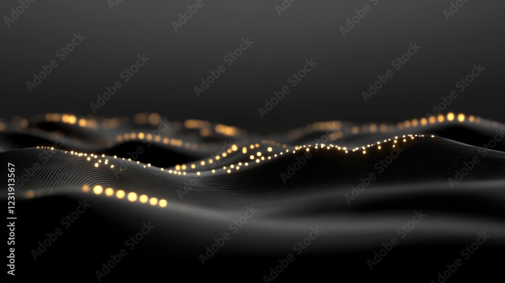 Fototapete a d financial line graph with smooth, curving lines connecting glowing points, showing a steady upwa