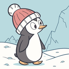 A penguin with a hat