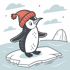 A penguin with a hat