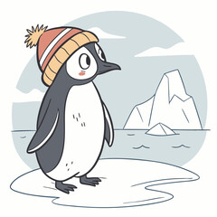A penguin with a hat