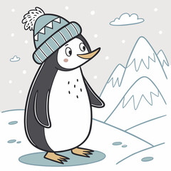A penguin with a hat