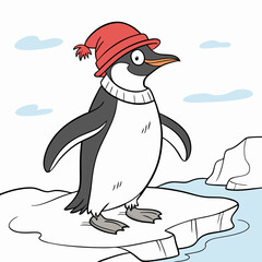 A penguin with a hat