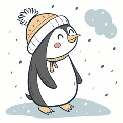 A penguin with a hat