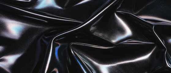 Fototapeta premium Elegant shimmering black texture with subtle light reflections on dark background