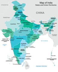 Map of India.States and union territories