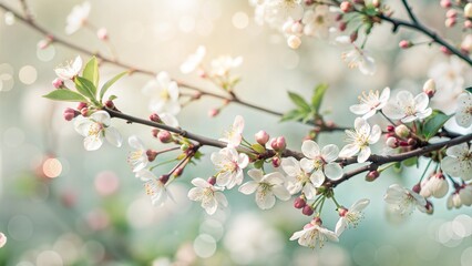 Beautiful magnolia blossoms in soft light with bokeh background