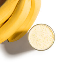 Banana smoothie and bananas