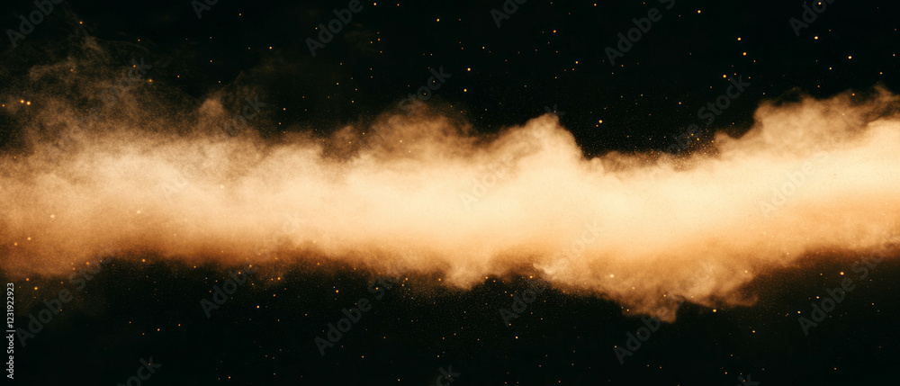 Poster soft diffused dust particles creating atmospheric effects on a dark background