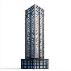 Tall City Building  Isolated on white Background