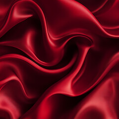 Claret Red silk satin fabric. Elegant abstract background. Liquid wave effect or silk with soft wavy folds.