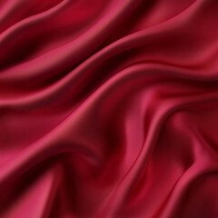Claret Red silk satin fabric. Elegant abstract background. Liquid wave effect or silk with soft wavy folds.