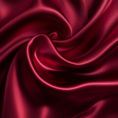 Claret Red silk satin fabric. Elegant abstract background. Liquid wave effect or silk with soft wavy folds.