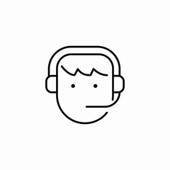 male customer service agent icon sign vector