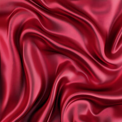 Claret Red silk satin fabric. Elegant abstract background. Liquid wave effect or silk with soft wavy folds.