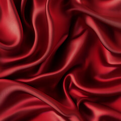 Claret Red silk satin fabric. Elegant abstract background. Liquid wave effect or silk with soft wavy folds.