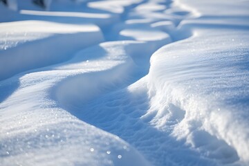 Obraz premium Serene Winter Landscape Featuring Pristine Snow-Covered Terrain