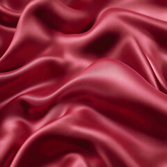 Claret Red silk satin fabric. Elegant abstract background. Liquid wave effect or silk with soft wavy folds.