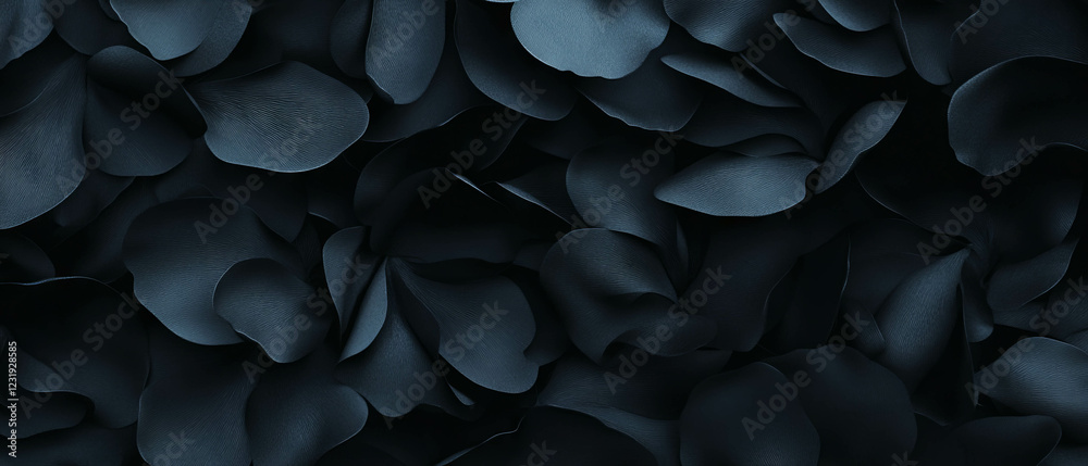 Poster three-dimensional petals floating gracefully on a dark background creating a striking visual effect