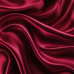 Claret Red silk satin fabric. Elegant abstract background. Liquid wave effect or silk with soft wavy folds.