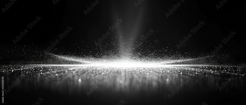 Poster vibrant three-dimensional sparks create depth and intrigue in a dark backdrop