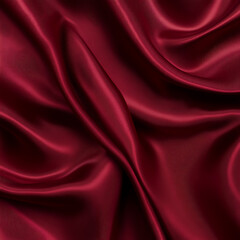 Claret Red silk satin fabric. Elegant abstract background. Liquid wave effect or silk with soft wavy folds.