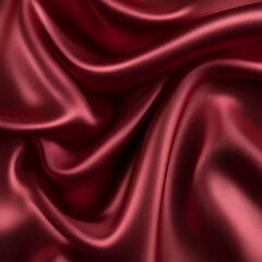 Claret Red silk satin fabric. Elegant abstract background. Liquid wave effect or silk with soft wavy folds.