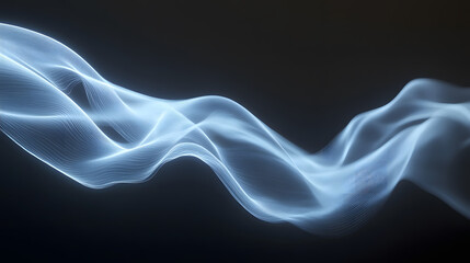 Fototapeta premium Light mist swirling in dark space with subtle blue hues.