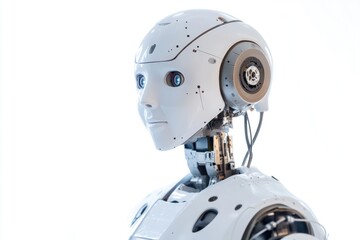 A robotic head on a white background, perfect for tech and science illustrations