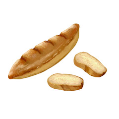 a fresh loaf of bread and sliced pieces