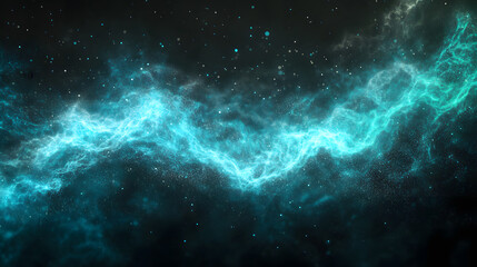 Obraz premium A glowing wave filled with stars against a deep blue background.