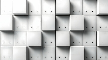 Abstract white cube wall texture, modern design background