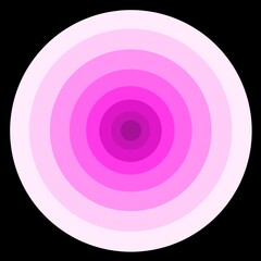 Pink circle  graphic drawing, black background. Suitable for wallpaper, website design, fabric and carpet design. Vector illustration