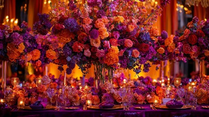 Elegant Floral Arrangement for a Stylish Event Table Setting
