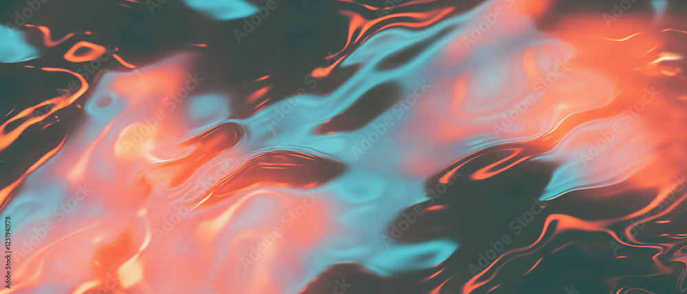 Poster reflective window patterns on water create a mesmerizing wavy effect against a dark background