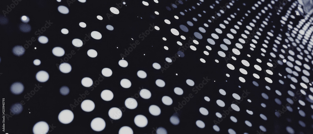 Poster dark dot pattern texture on a light background creating high contrast visual effects