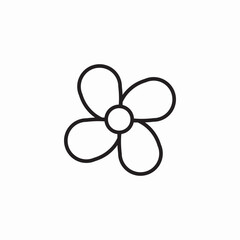 petal flower icon sign vector