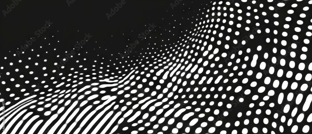Poster dynamic dot texture creates a rotating circular pattern against a black background